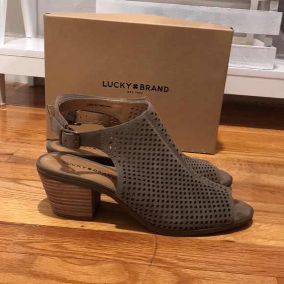 Lucky Brand Shoes - Lucky Brand Peep Toe Block Heel Booties Size 10